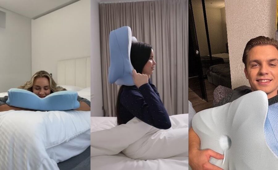 Our testers with Derila ergo neck support pillow