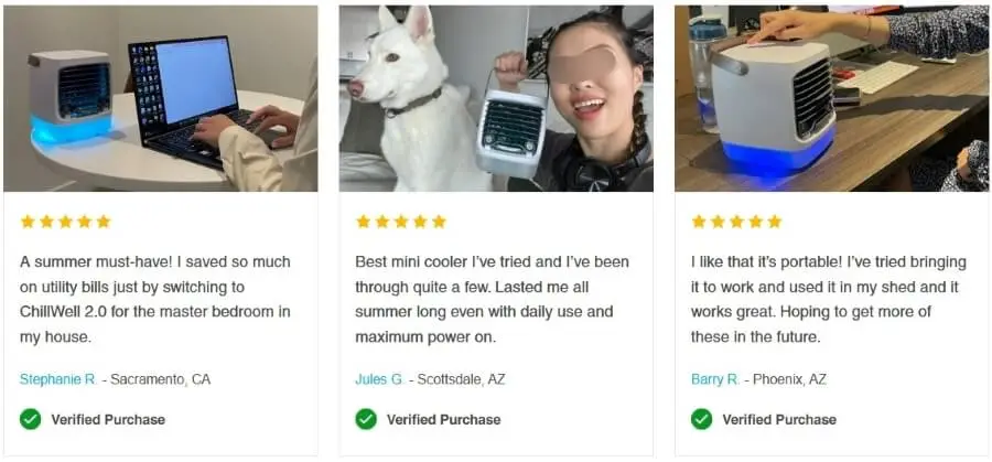 portable ac users What Real Buyers Are Saying About ChillWell 2.0
